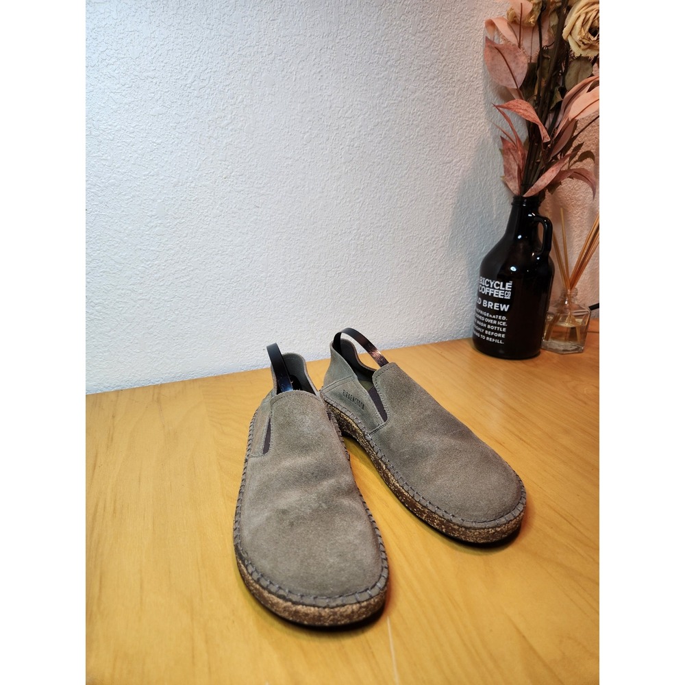 Birkenstock Suede Slip-On Loafers Taupe Gray Comfort Shoes Women's 37 EU‎ 6 US